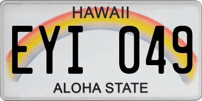HI license plate EYI049