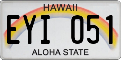 HI license plate EYI051
