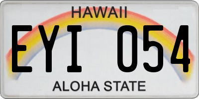 HI license plate EYI054