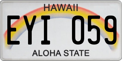 HI license plate EYI059