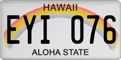 HI license plate EYI076