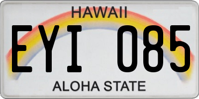 HI license plate EYI085