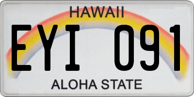 HI license plate EYI091