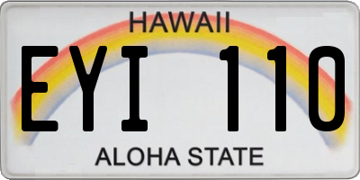 HI license plate EYI110