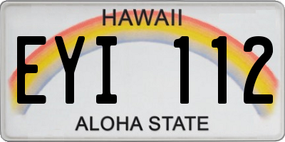 HI license plate EYI112