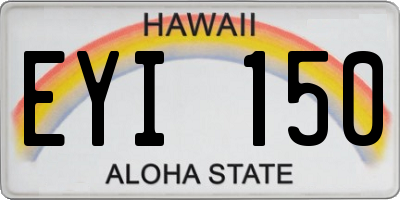 HI license plate EYI150
