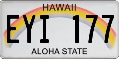 HI license plate EYI177
