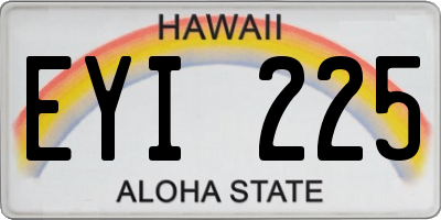 HI license plate EYI225