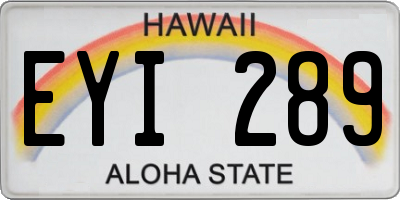 HI license plate EYI289