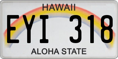 HI license plate EYI318