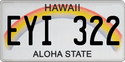 HI license plate EYI322