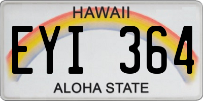 HI license plate EYI364