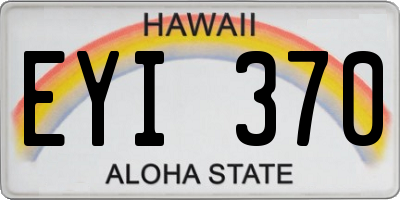HI license plate EYI370