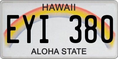 HI license plate EYI380