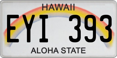 HI license plate EYI393