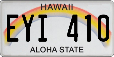 HI license plate EYI410