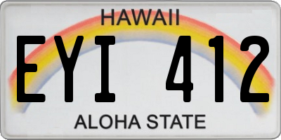 HI license plate EYI412