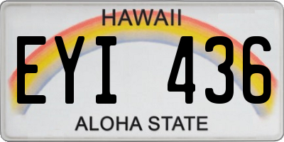 HI license plate EYI436
