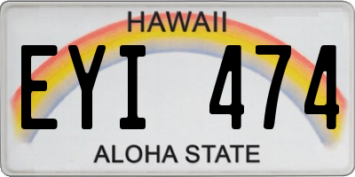 HI license plate EYI474