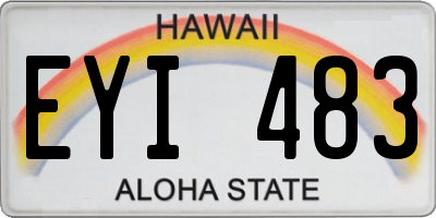 HI license plate EYI483