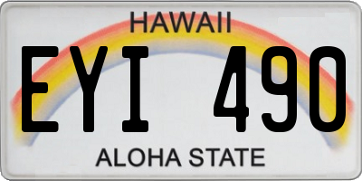 HI license plate EYI490