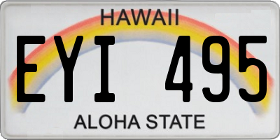 HI license plate EYI495