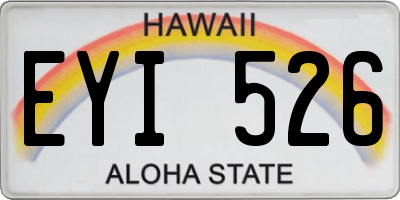 HI license plate EYI526