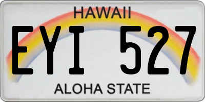 HI license plate EYI527