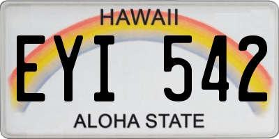 HI license plate EYI542