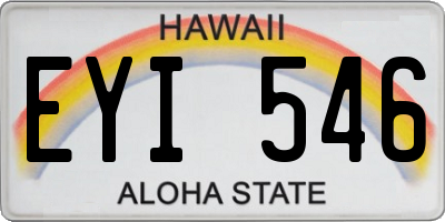 HI license plate EYI546
