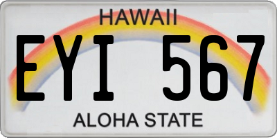 HI license plate EYI567