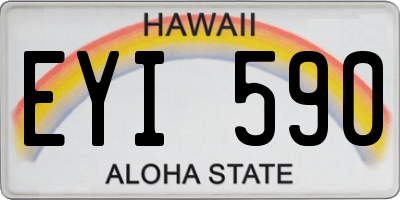 HI license plate EYI590