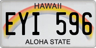 HI license plate EYI596