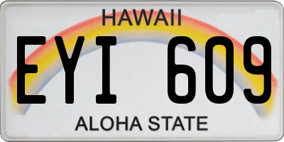 HI license plate EYI609