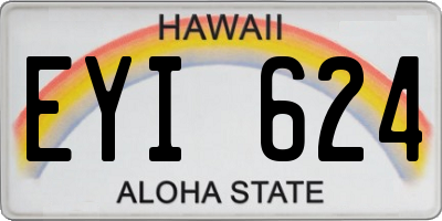 HI license plate EYI624