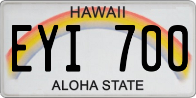 HI license plate EYI700