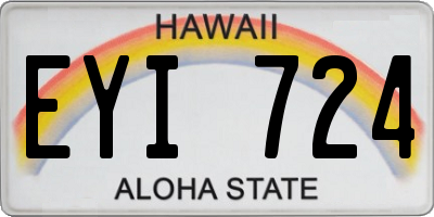 HI license plate EYI724