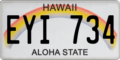 HI license plate EYI734