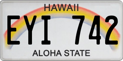 HI license plate EYI742