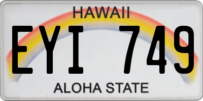 HI license plate EYI749