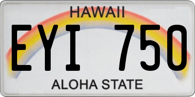 HI license plate EYI750