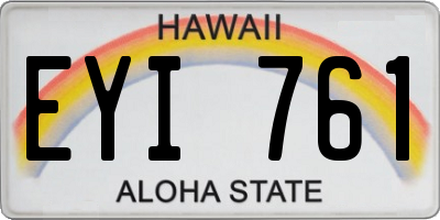 HI license plate EYI761