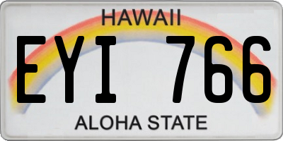 HI license plate EYI766
