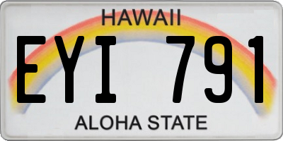 HI license plate EYI791