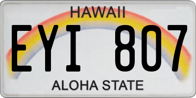 HI license plate EYI807