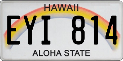 HI license plate EYI814