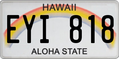 HI license plate EYI818