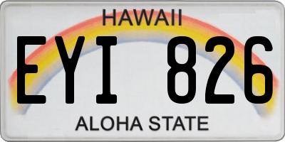 HI license plate EYI826