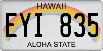 HI license plate EYI835