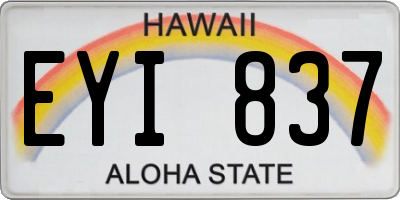 HI license plate EYI837